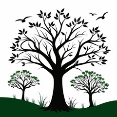 Obraz premium vector tree silhouette