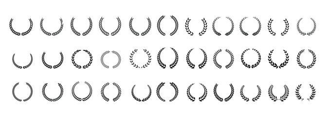 Vector laurel wreath, Laurel wreath victory icon set, Laurel Wreaths Set
