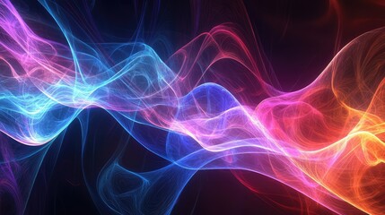 Picture light waves interacting with multiple dimensions, creating a complex, colorful array of overlapping energy patterns.
