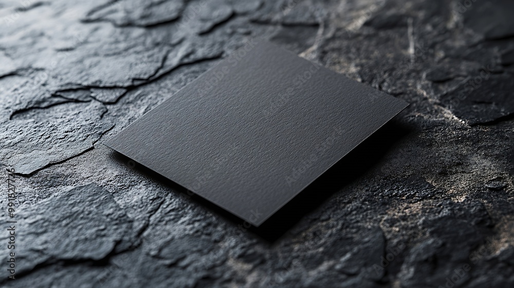 Poster textured business card mockup on a grey background 85x55 mm : generative ai