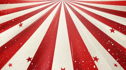 red background with white circus style