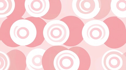 Abstract pink and white concentric circles pattern background.