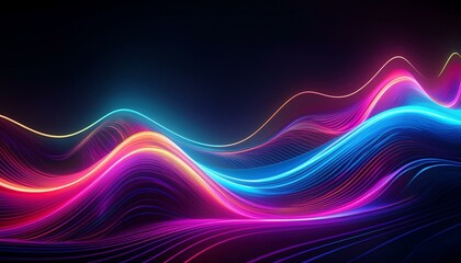 Glowing neon wave background. Modern abstract curvy futuristic design. Lively wave feature with neon led glow. Black friday sales, cyber monday offers