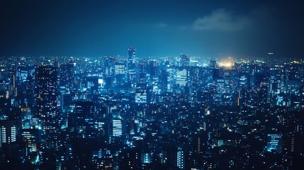 Modern city with wireless network connection and city scape conceptWireless network and Connection technology concept with city background at night : Generative AI