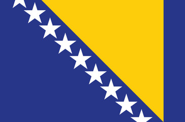 National flag of Bosnia and Herzegovina. Bosnia and Herzegovina flag. Vector illustration.	