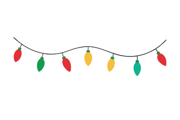 
     Christmas lights vector art illustration.
