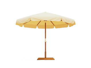 Beach umbrella as element on transparent background
