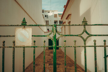 abandon house with fence