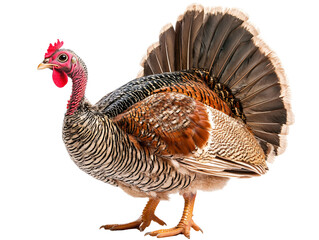 a turkey with a red crest