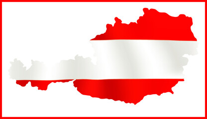 Austria Flag Design and Red and Austria Map