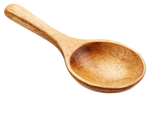 a wooden spoon on a white background