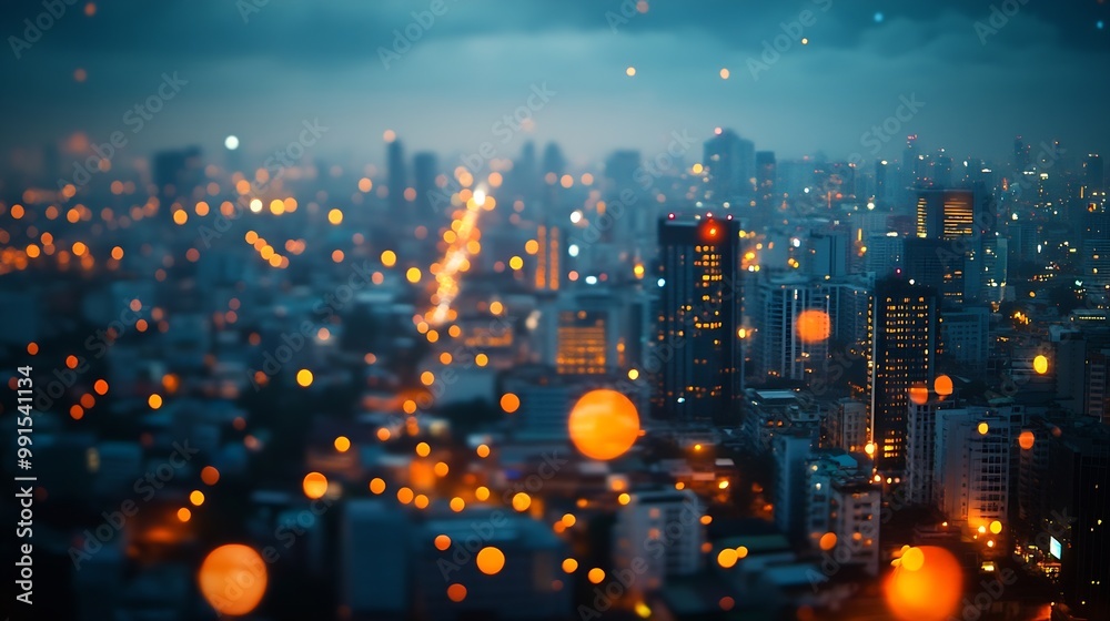 Poster smart city dot point connect with gradient line connection technology metaverse concept bangkok thai