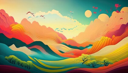 Serene abstract scenery background wallpaper creation