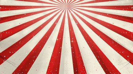 red background with white circus style