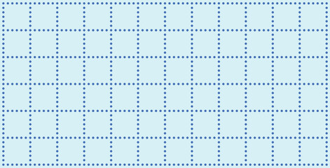 Grid paper. Seamless geometric pattern. Light blue abstract background with dotted lines