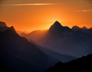 Obraz premium Silhouette of mountains