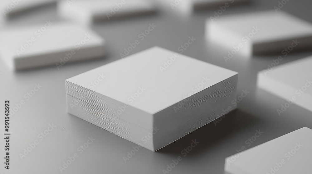 Poster White empty cards on grey to replace your design : Generative AI