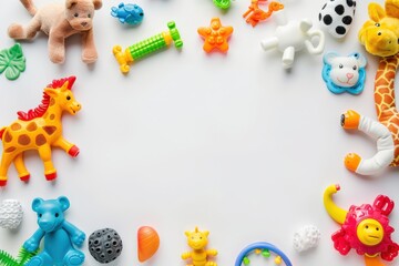 Obraz premium A collection of stuffed animals, generative ai image