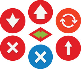 yes and no signs, arrow sing icon set