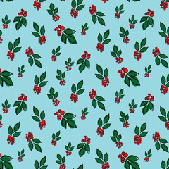 Christmas holly pattern with your design