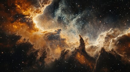 Fototapeta premium Interstellar dust cloud obscuring a distant starfield