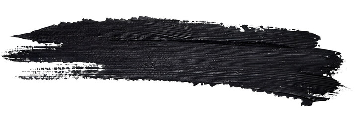 Stroke of black marker paint texture isolated on white background
