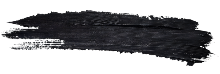 Stroke of black marker paint texture isolated on white background