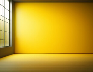 Yellow gradient wall and empty studio room background