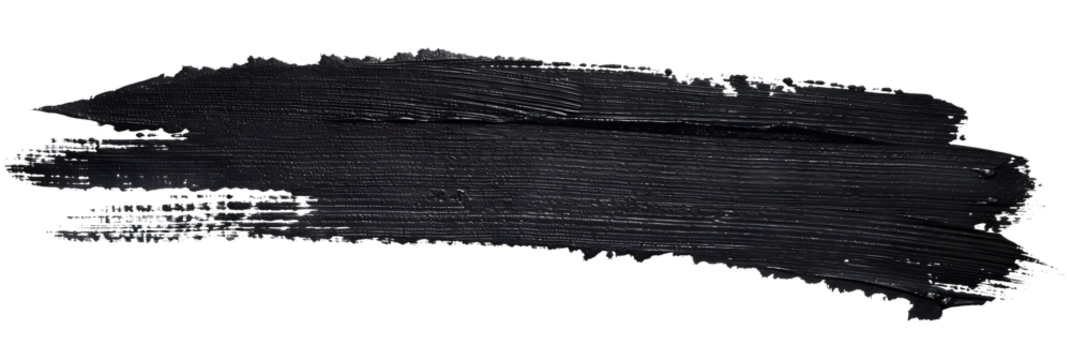 Stroke of black marker paint texture isolated on white background