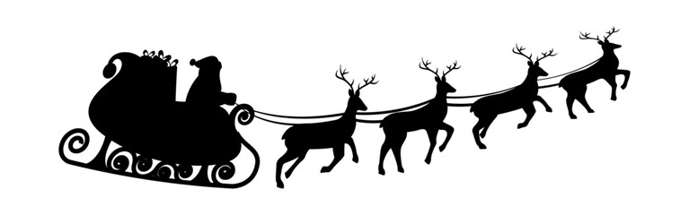 Vector illustration of Santa sleigh on transparent background