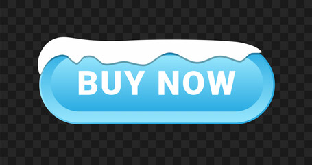 Buy now button icon in winter christmas style. Holiday purchase symbol. Sign of add to cart store. Vector illustration