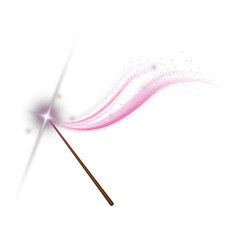 Magic wand with fairy colorful swirl light trail © Tiwawat