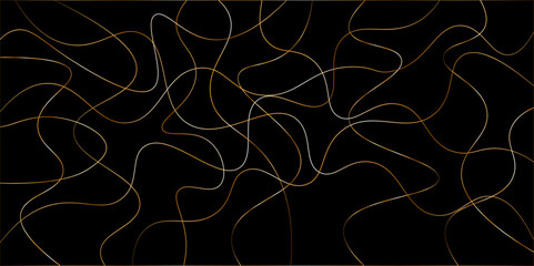 Random pattern colorful line stroke on a transparent background. Chaotic random lines abstract geometric pattern vector background. Decorative golden pattern with tangled curved lines.	