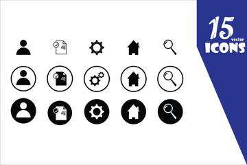 Minimalist vector icon set for business, communication, and contact information