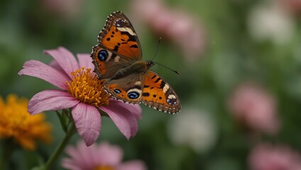 Butterfly resting on a flower.