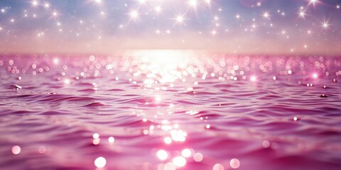 Fototapeta premium Pink water with shimmering sparkles , pink, water, sparkles, shiny, glitter, abstract, background, texture, vibrant, colorful