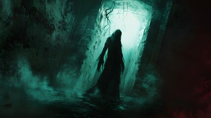 Fototapeta premium 19. A mysterious underworld deity emerging from shadows