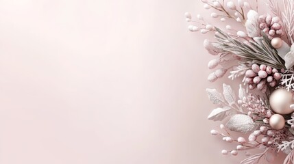 Delicate floral arrangement with soft pink tones on a subtle background, perfect for romantic or festive occasions.