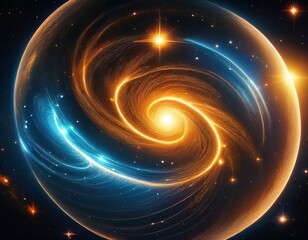 Obraz premium Amazing creation of quasars, lively energy connected to our star, stunning light display