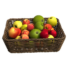 basket of apples isolated background