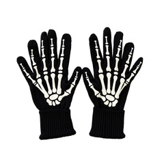Obraz premium Spooky skeleton gloves on white background