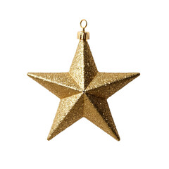 Fototapeta premium Shimmering Christmas star ornament on white background