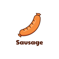 Sausage Logo Template. Street Food Logo Icon.