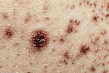 Fototapeta premium Close-Up of a Skin Mole Showing Irregular Borders, a Symptom of Melanoma