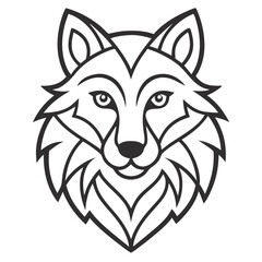 Wolf head Mandalas outline silhouette vector art illustration - Transparent Background