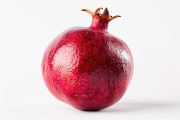 Freshly cut pomegranate on a plain white background, great for fruit or still life photography