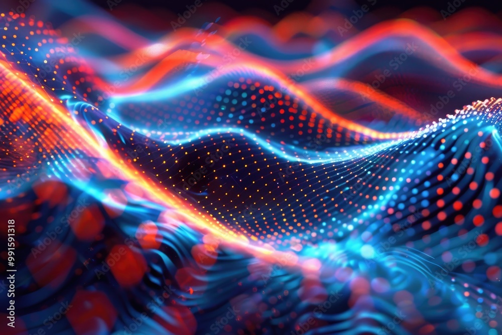 Aufkleber Computer-generated wave of light, suitable for technology and science illustrations