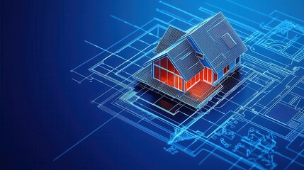 Blueprint of a sustainable house with rainwater harvesting system and garden, House Construction Blueprint, Sustainable living