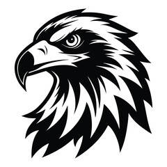Eagle head icon silhouette vector design white background.eps