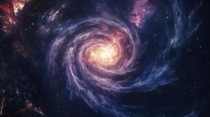View of a galactic spiral arm with intricate star formations